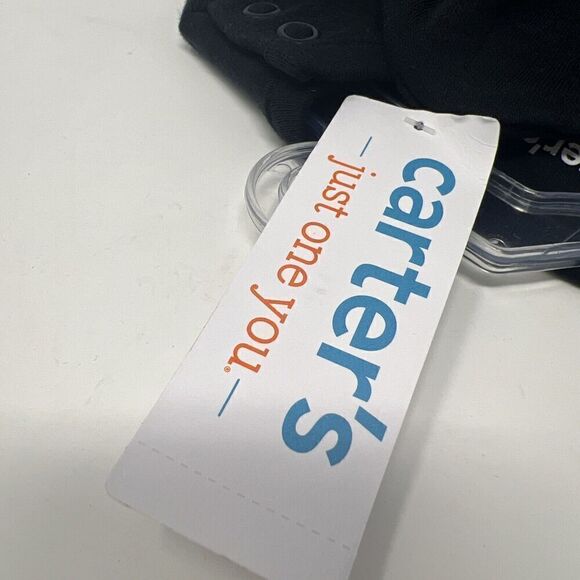 Carters Infant Skeleton Black Footed Pajamas With Matching Hat Newborn Snaps - Picture 2 of 4